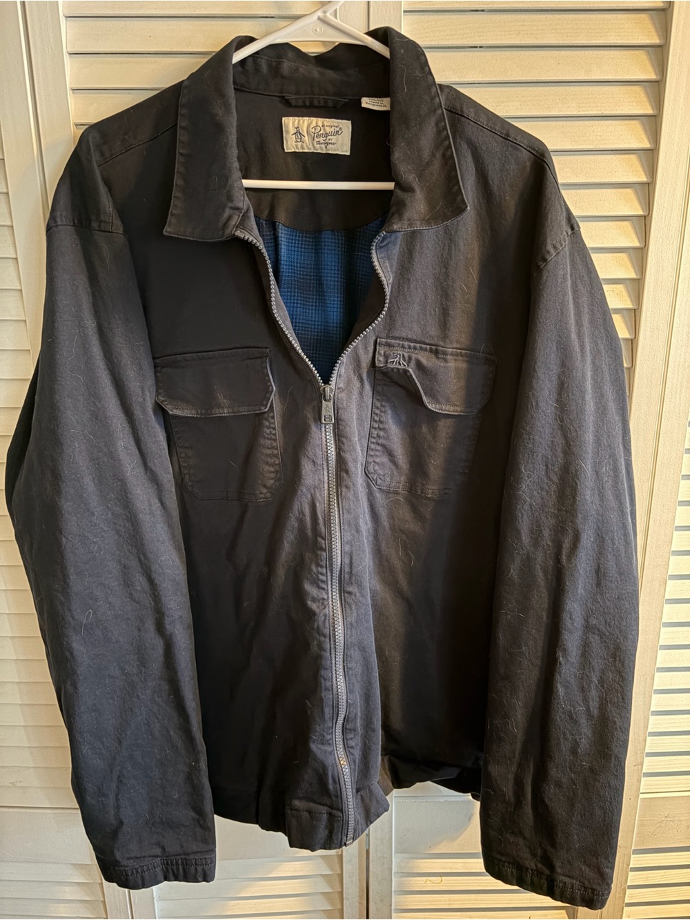 Original Penguin Navy Zip-Up Military Field Jacket